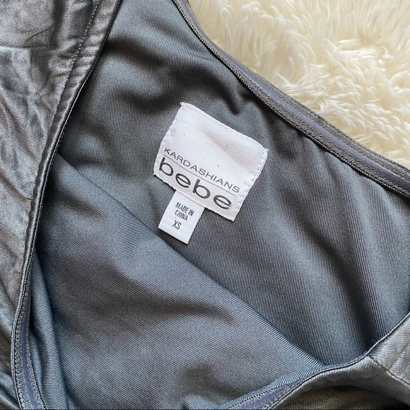 Kardashians BEBE One Shoulder Grey XS Dress - Picture 2 of 8